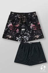 1111 - Skulls & Roses Reversible Shorts