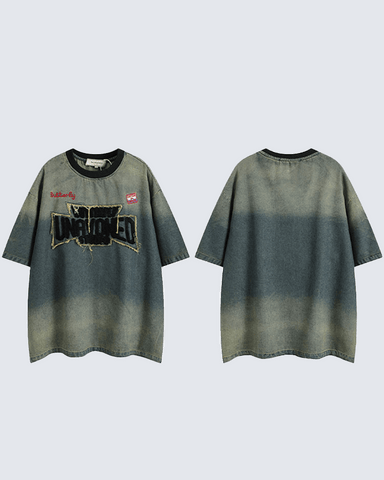 Washed Denim-Look T-Shirt