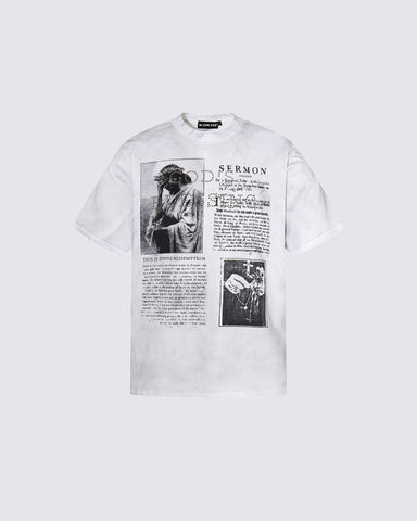 Distressed Casual American Graphic Print P-Shirt