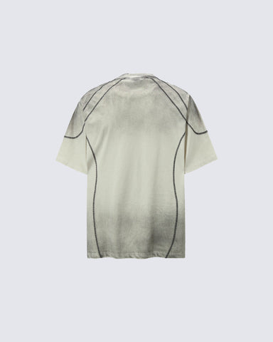 American Vintage Washed Contrast Stitch Graphic T-Shirt