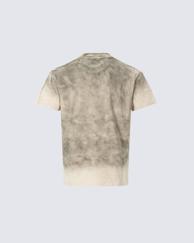 American Retro Tie-Dye Distressed Print Casual T-Shirt