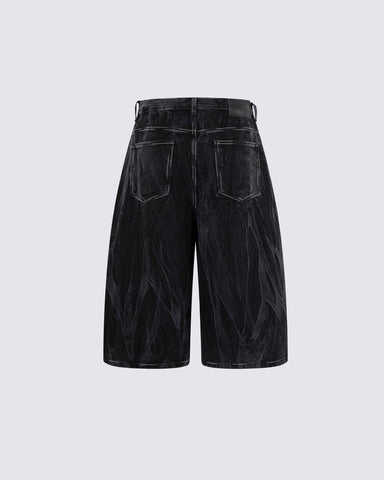 American-Style Distressed Denim Capri Pants
