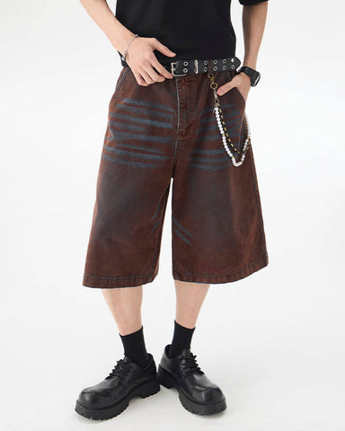 Brown Washed New Vintage Shorts