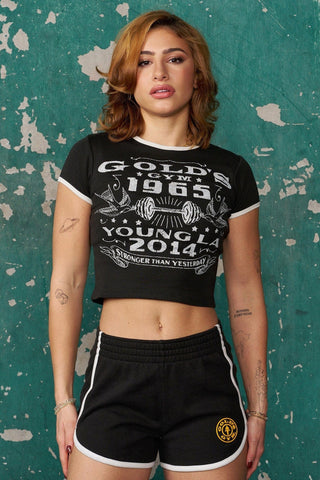 W471 Gold's Gym Ringer Baby Tee