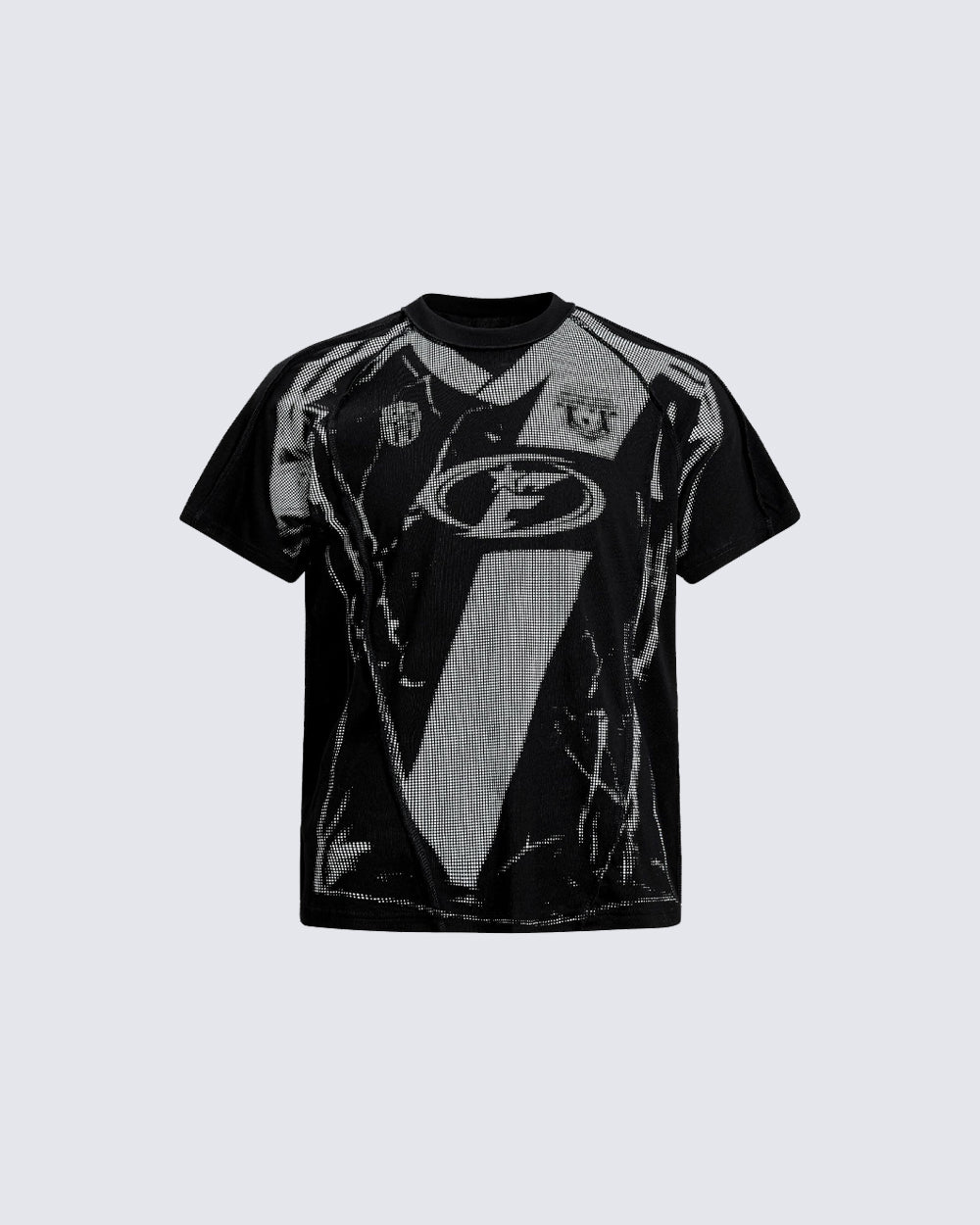 American Black Mesh Number Print Tee