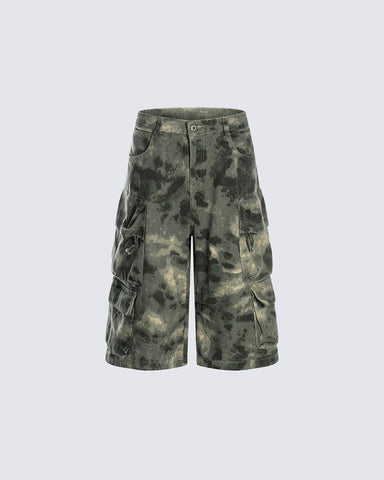 New Cotton Camouflage Cargo Seven-Quarter Shorts