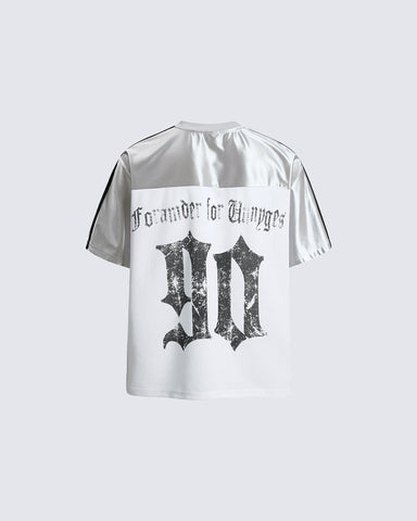 Black Gothic Letter Stripe Sport T-Shirt