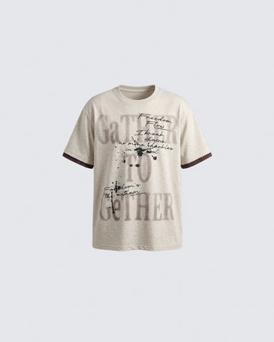Vintage Washed Letter Print T-Shirt