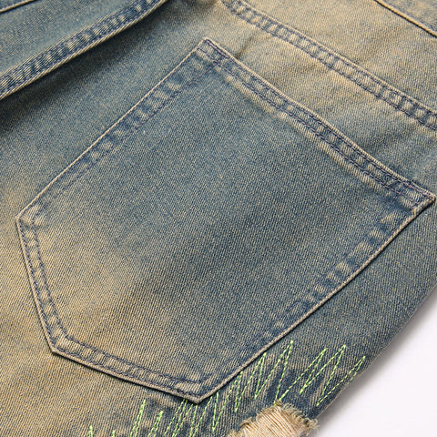 Mens Fashion Jeans Damaging embroidery 5717#