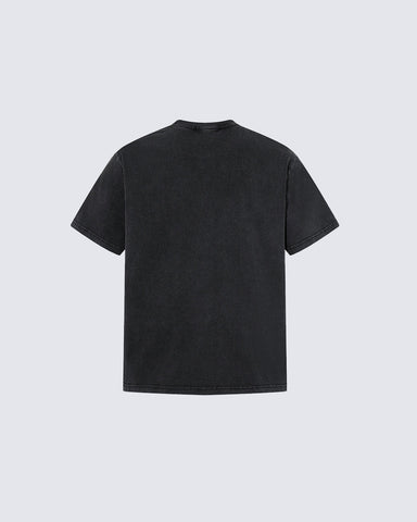 Retro-Style Washed Print Casual Short-Sleeved T-Shirt