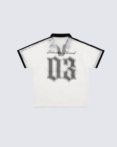 Vintage Mesh Number Graphic Polo Jersey Tee