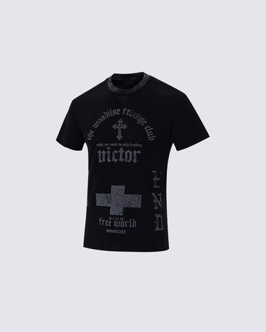 Vintage Fashion Niche Design Distressed T-Shirt