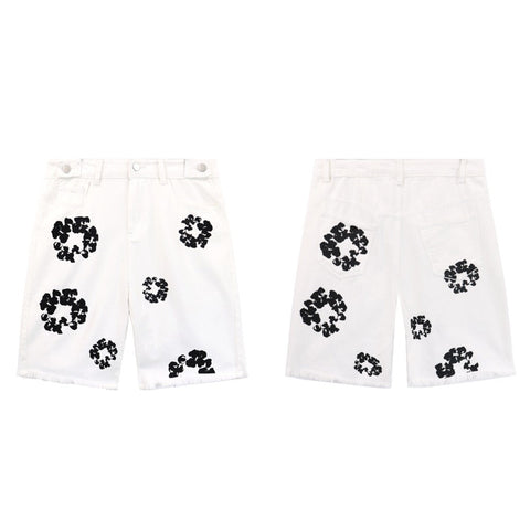 DENIM TEARS shorts denim kapok print summer loose for men and women