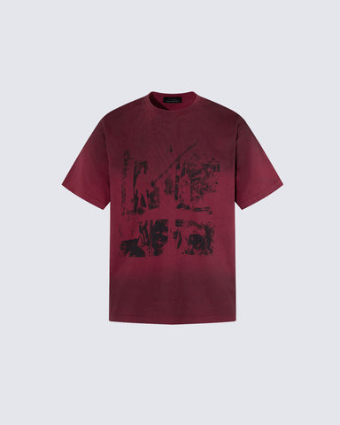 Distressed Black Graphic Print T-shirt