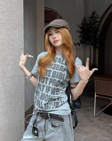 Hip-Hop Letter Print Short Sleeve T-Shirt New