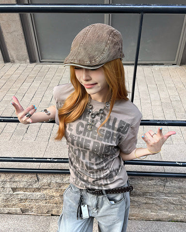 Hip-Hop Letter Print Short Sleeve T-Shirt New