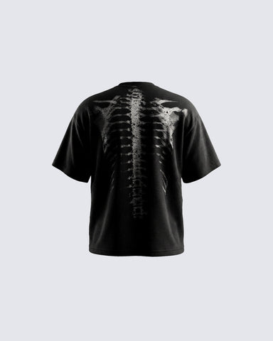 KIIKIO Skull Print Waffle T-Shirt