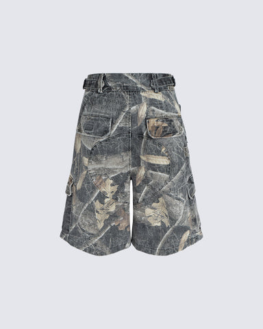 New Camo Utility Wide-Leg Shorts