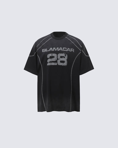 American Vintage Washed Contrast Stitch Graphic T-Shirt