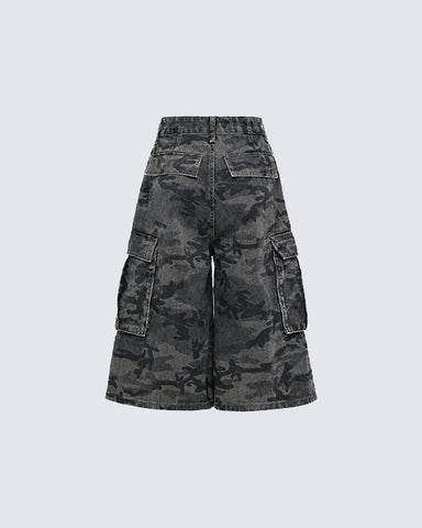 New Camo Layered Cargo Shorts