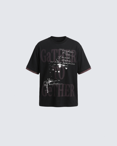 Vintage Washed Letter Print T-Shirt