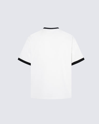 Graphic Contrast Trim Short Sleeve T-Shirt