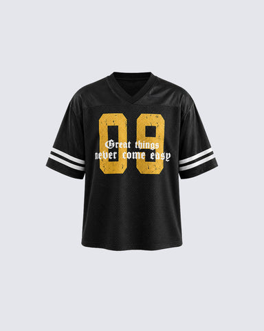 Vintage Casual  Number Print Mesh Tee