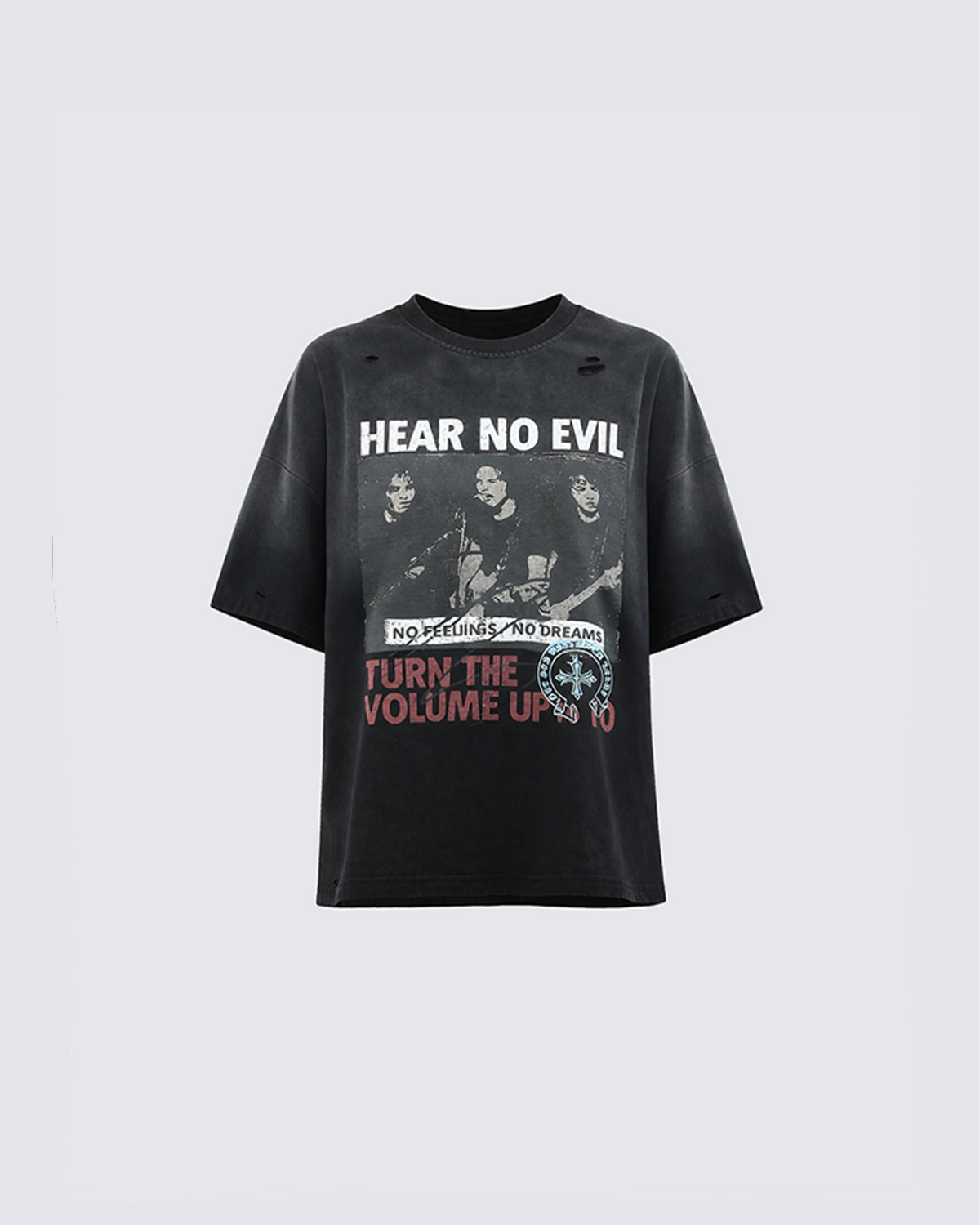 Vintage Band Graphic Distressed T-Shirt