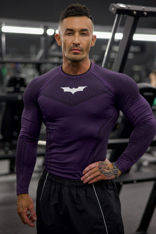 8004 - Batman Compression Longsleeves - Purple Limited Edition - APP ONLY