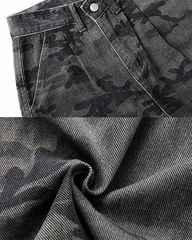 New Camo Layered Cargo Shorts