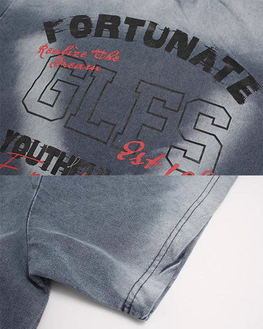 Vintage Washed Faded Graphic Casual T-Shirt