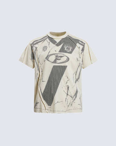 American Black Mesh Number Print Tee