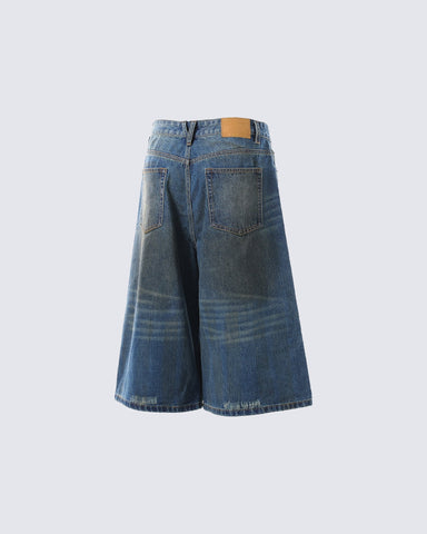 Vintage Washed Pleated Cat’s Whisker Denim Pants