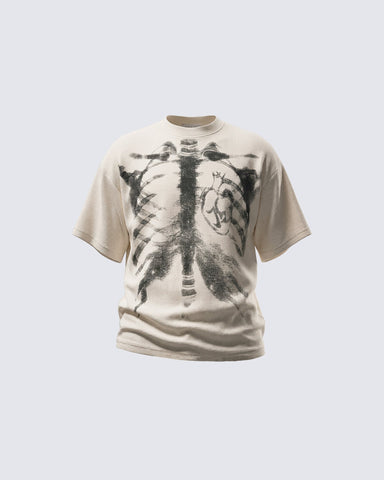 KIIKIO Skull Print Waffle T-Shirt