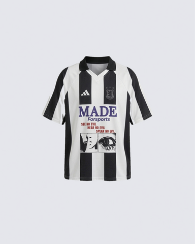 Graphic Striped Polo Jersey T-Shirt