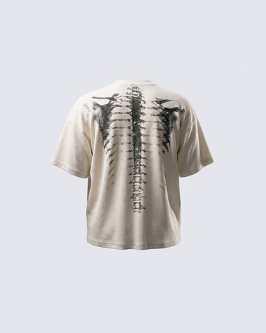 KIIKIO Skull Print Waffle T-Shirt