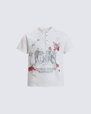 Vintage Graphic New Henley T-Shirt