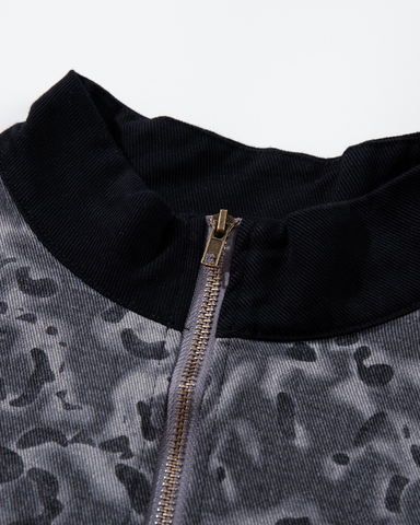 Retro Distressed Camo Zip-up Shirt