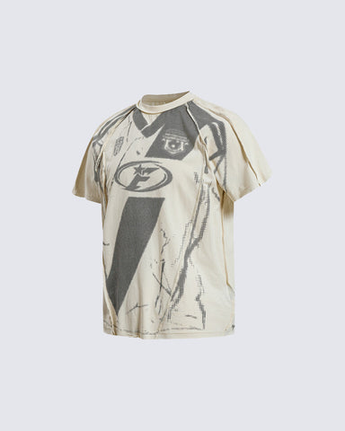 American Black Mesh Number Print Tee