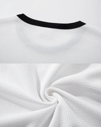 Graphic Contrast Trim Short Sleeve T-Shirt