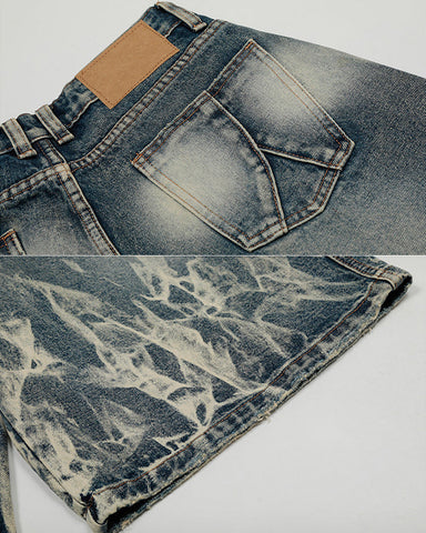 American New Flame Wash Seven-Length Shorts
