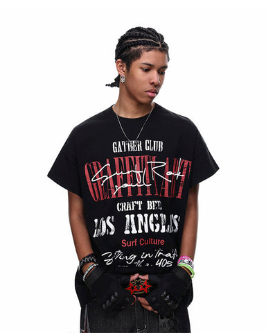 Graphic Letter Print Street Casual T Shirt