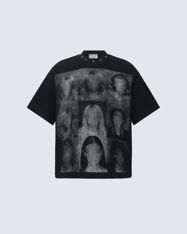 American Retro Studded Print Fashion T-Shirt