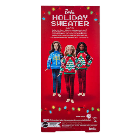 Barbie Holiday Sweater Doll with Long Blonde Hair