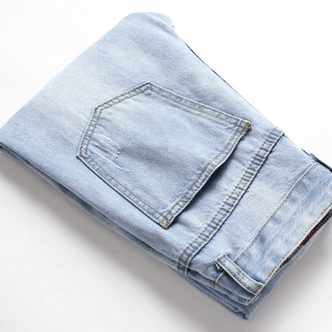 Mens Fashion Jeans Ripped D667#