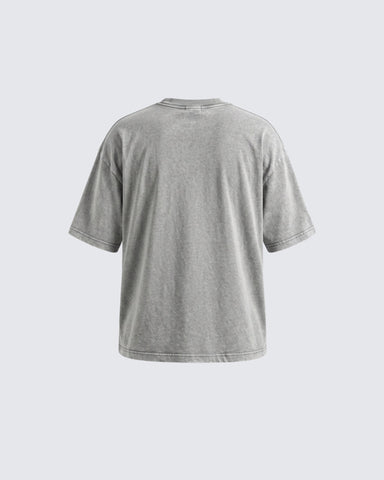 Vintage Washed Skull Graphic Oversized T-Shirt