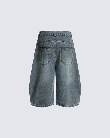 Side Stripe Panel Seven-Length Denim Pants