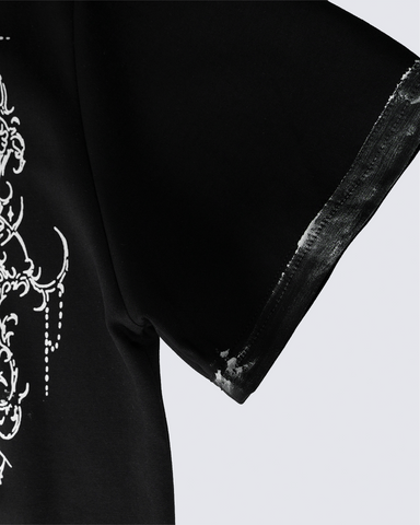 Vintage Gothic Cross Washed Polo Shirt