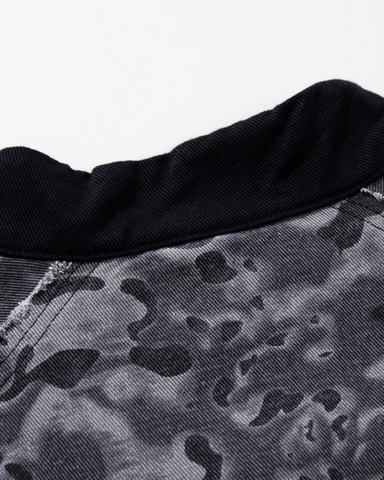 Retro Distressed Camo Zip-up Shirt