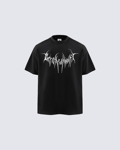 Black Graphic T-shirt with Abstract Print